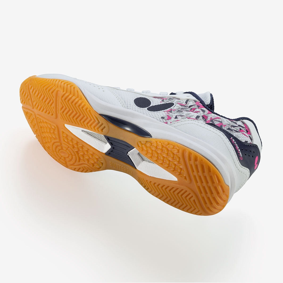 Butterfly Vilight II Table Tennis Shoes - White - Above - Rear - Angle